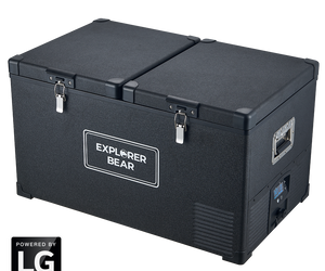 Explorer Bear EX75DB/EX75DW 79.3QT/75L 12/24V Portable Dual Zone Electric Fridge Freezer Powered by LG Compressor