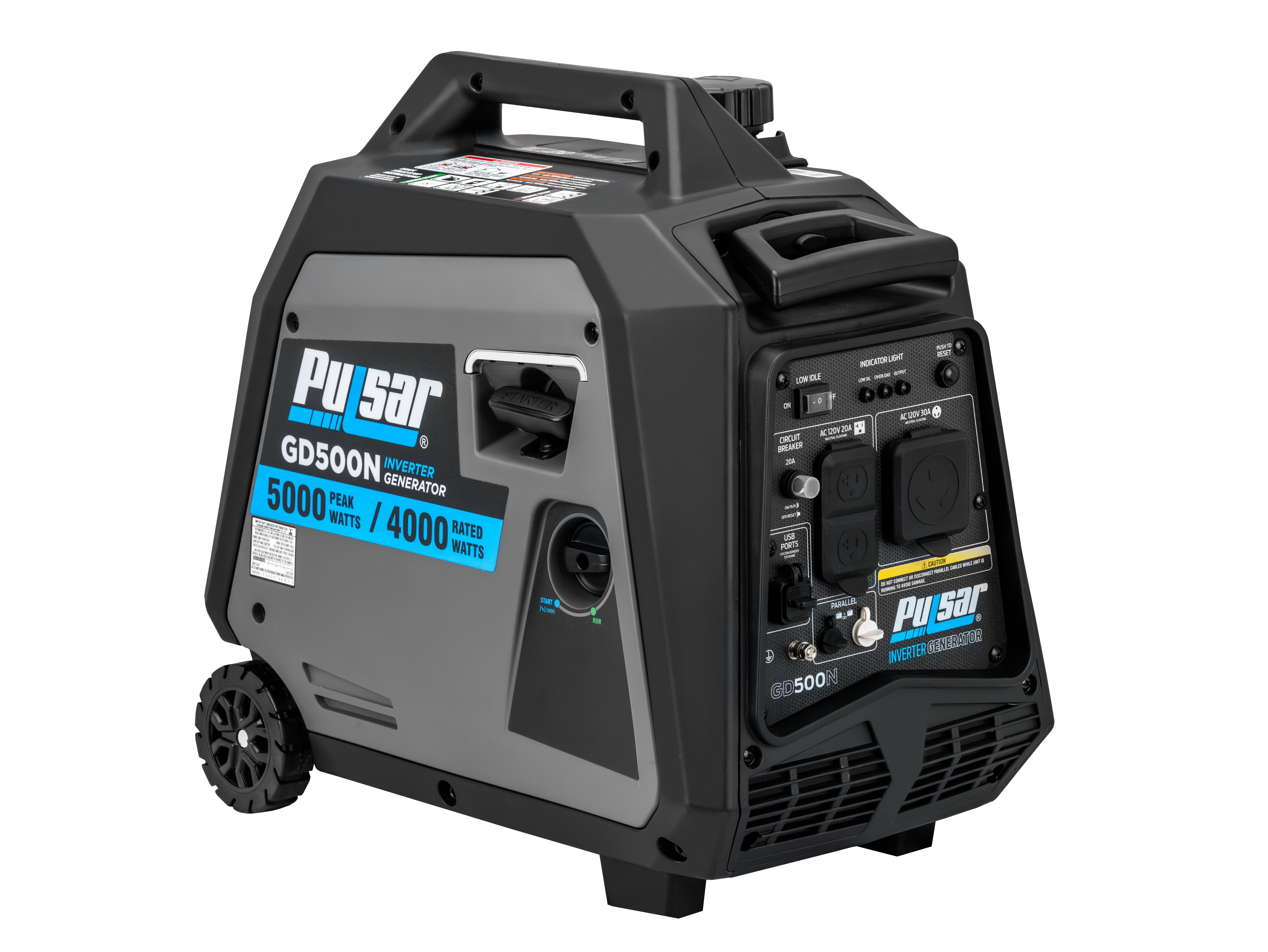 Pulsar 5000W Portable Gas-Powered Super Quiet Inverter & Parallel Capa ...